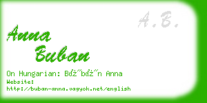 anna buban business card